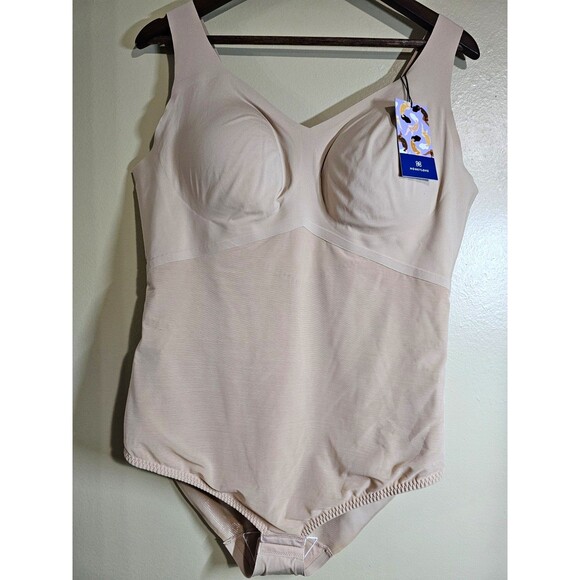 Honeylove Tops - Honeylove LiftWear Tank Bodysuit Shapewear Beige 3X Plus Firm Wireless